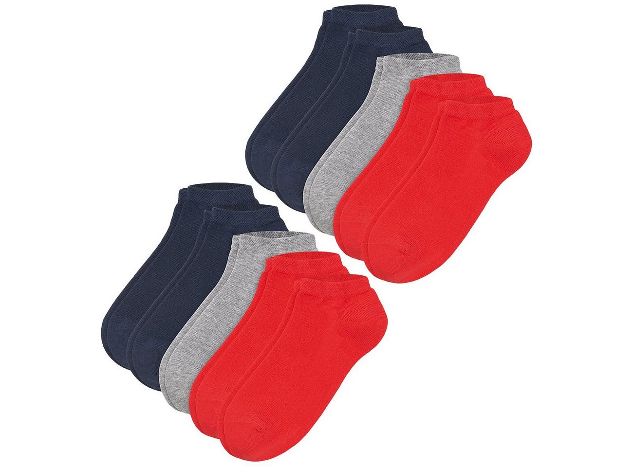 Camano Sneakersocken Unisex Sneaker Red 10er Pack (10-Paar) aus Baumwollmix im 10er 15er 20er Multipack von Camano