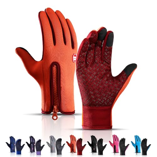 Cozy Season Gloves, Cozy Season Thermal Winter Gloves, Cozyseason Gloves Mens, Touch Screen Windproof Waterproof Warm Gloves (Orange, L) von Camic