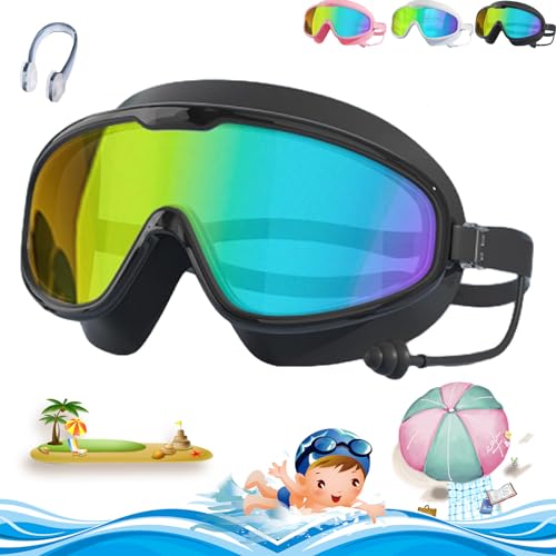 Mynheir Goggles, Consulbefor No Leak Swim Goggles, 180° Wide View Anti Fog&UV Swim Glasses, Panoramic Swim Goggles Adult (Black) von Camic