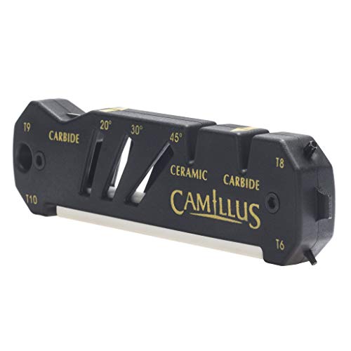 Camillus Glide Multi Schärfer, mit Torx Bits und Schraubendreher, S2/435 Stahl, GFN Griff, schwarz, 12,1 cm von Camillus