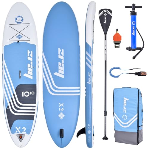 CampSup SUP ZRAY X2 10'10" Aufblasbares Stand Up Paddle Board | 330 x 81 x 15 cm | Surfboard für Einsteiger & Fortgeschrittene mit zubehör | Tragkraft bis 150 Kg von CampSup