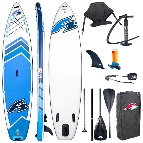 Campsup SUP F2 AXXIS 12'2" Combo HELLBLAU Aufblasbares Stand Up Paddle Board | 372x86x15 cm | Surfboard für Einsteiger & Fortgeschrittene mit zubehör | Tragkraft bis 180 Kg von CampSup