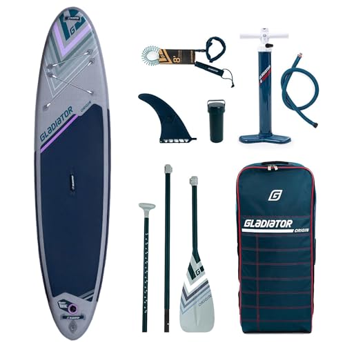 Campsup SUP Gladiator Origin 10'4" Aufblasbares Stand Up Paddle Board | 315 x 76 x 12 cm | Surfboard für Einsteiger & Fortgeschrittene mit zubehör | Tragkraft bis 100 Kg von CampSup