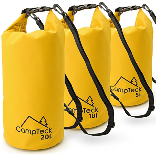 CampTeck Outdoor Dry Bag Tasche Wasserdicht Packsäcke Trockensack für Camping, Kajak, Rafting, Bootfahren, Schwimmen, Snowboarden, Angeln & Andere Wassersport - 10 Liter von CampTeck
