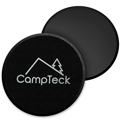 CampTeck U6574 Doppelseitig Core Sliders Gleitscheiben Fitness Gliding Discs fur Hause Training Bauch Workouts & Ganzkörpertraining - Einsatz auf Teppich oder Parkett - Schwarz - 2stk von CampTeck