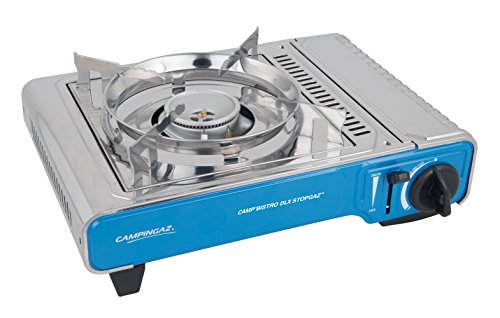 Campingaz Camp'Bistro DLX Stopgaz Gaskocher, Campingkocher 1-flammig, 2.200 Watt, 1-Brenner Outdoor-Gaskartuschenkocher mit Gas-Stop Funktion und Überhitzungsschutz, Tragekoffer, XL von Campingaz