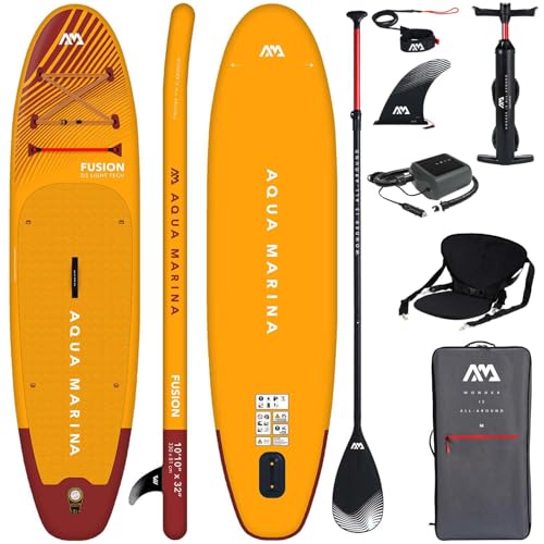 Aqua Marina Aufblasbar Sup Board Stand up Paddle AQUAMARINA Fusion Komplette Packung 330x81x15cm mit Kayak Sitz von Campsup