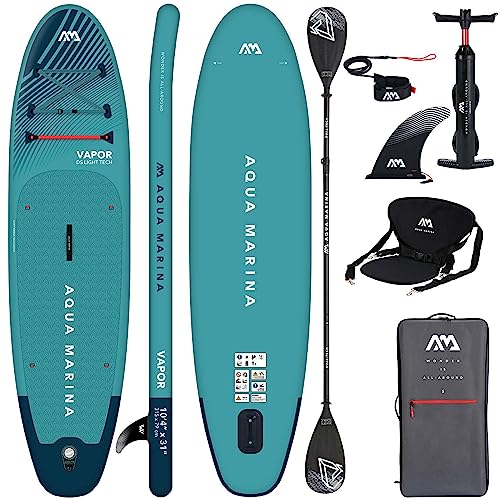 Aqua Marina Aufblasbar Sup Board Stand up Paddle AQUAMARINA Vapor Komplette Packung 315x79x15 cm mit Doppelpaddel und Kayak Sitz Aqua Marina Aufblasbar Sup Board Stand up Paddle AQUAMARINA Vapor Komplette Packung 315x79x15 cm mit Doppelpaddel und Kayak Sitz von Campsup