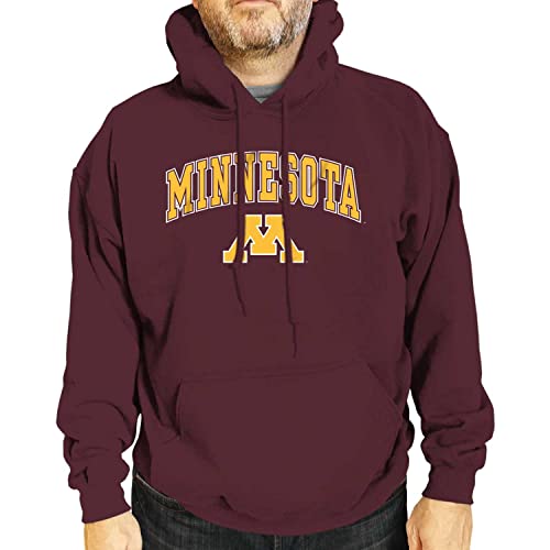 Campus Colors Minnesota Golden Gophers Erwachsene Arch & Logo Gameday Kapuzen-Sweatshirt – Kastanienbraun, Größe S von Campus Colors