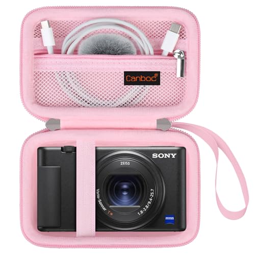 Canboc Tragetasche für Sony ZV-1/ZV-1F/ZV-1 II Digitalkamera für Inhaltsersteller, Sony ZV1 Vlogging Kameratasche, Reißverschluss Mesh Tasche passt USB Kabel, Batterien, Rosa Canboc Tragetasche für Sony ZV-1/ZV-1F/ZV-1 II Digitalkamera für Inhaltsersteller, Sony ZV1 Vlogging Kameratasche, Reißverschluss Mesh Tasche passt USB Kabel, Batterien, Rosa von Canboc