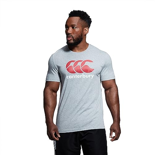 Canterbury Herren CCC Logo Baumwollmischung T-Shirt - Classic Marl/Rot/Weiß - L von Canterbury