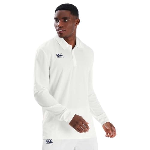 Canterbury Cricket Performance Long Sleeve Polo Shirt für Herren, Cream, L Canterbury Cricket Performance Long Sleeve Polo Shirt für Herren, Cream, L von Canterbury