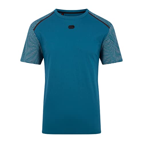 Canterbury Herren Kurzärmliges Trainings Grafik T-Shirt, Blau/Koralle, M von Canterbury