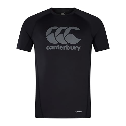 Canterbury Large Logo Superlight T-Shirt für Herren, Black/Gunmetal Grey, XXL Canterbury Large Logo Superlight T-Shirt für Herren, Black/Gunmetal Grey, XXL von Canterbury