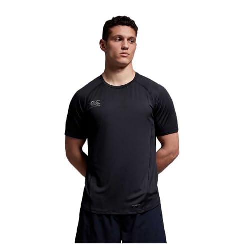 Canterbury Small Logo Superlight T-Shirt für Herren, Schwarz/Gunmetal-Grau, XL Canterbury Small Logo Superlight T-Shirt für Herren, Schwarz/Gunmetal-Grau, XL von Canterbury