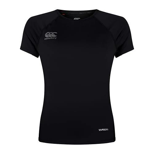 Canterbury Superlight Short Sleeve T-Shirt für Damen, Black/Gunmetal Grey, 42 EU von Canterbury