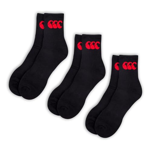 Canterbury Unisex Crew 3 Pack Socken, schwarz/red, L Canterbury Unisex Crew 3 Pack Socken, schwarz/red, L von Canterbury