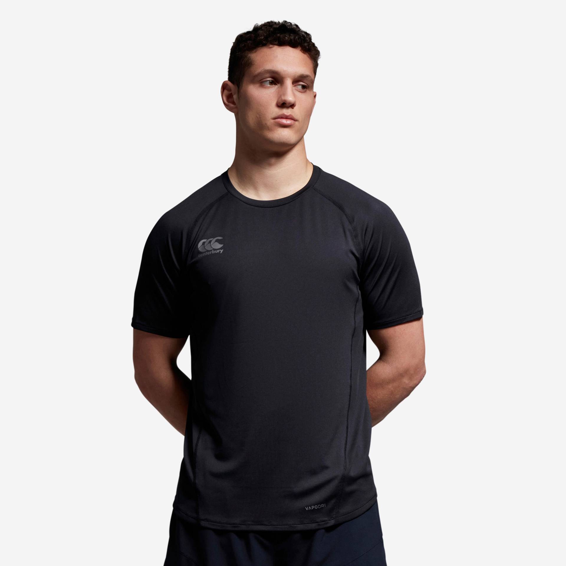 Damen/Herren Rugby T-Shirt -Canterburry CCC Small Logo Super Light schwarz von Canterbury