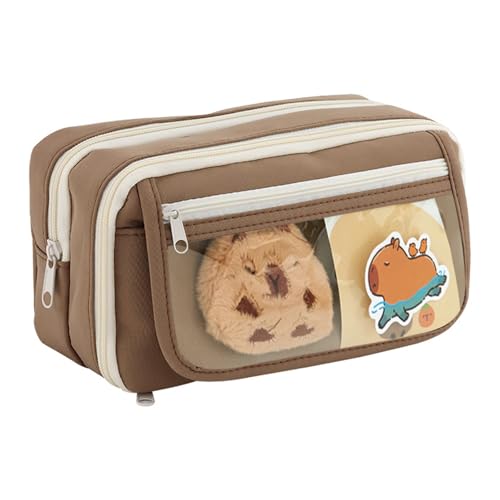 Canzoon Federmäppchen Mäppchen, Federtasche große Kapazität Federmappe mit 3 Fächer für Kinder Studenten Mädchen Jungs Multifunktional Mäppchen für Schule Büro(Braun) Canzoon Federmäppchen Mäppchen, Federtasche große Kapazität Federmappe mit 3 Fächer für Kinder Studenten Mädchen Jungs Multifunktional Mäppchen für Schule Büro(Braun) von Canzoon