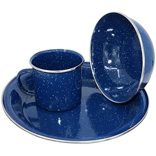 CAO 3-teiliges Essens-Set, Vintage, Popotten, Camping und Wandern, Erwachsene, Unisex, Weiß, Teller: H 2,6 cm, Schale: H 5 cm, Tasse: H 8 cm CAO 3-teiliges Essens-Set, Vintage, Popotten, Camping und Wandern, Erwachsene, Unisex, Weiß, Teller: H 2,6 cm, Schale: H 5 cm, Tasse: H 8 cm von Cao