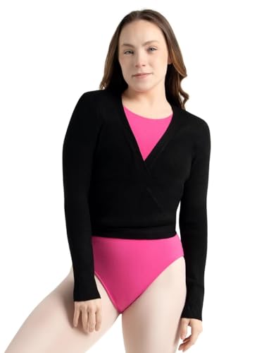 Capezio Damen Ribbed Knit Wrap Sweater Wickelpullover, Schwarz, XL EU Capezio Damen Ribbed Knit Wrap Sweater Wickelpullover, Schwarz, XL EU von Capezio