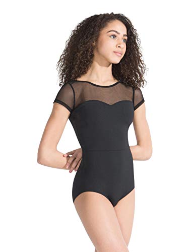 Capezio 126 Meryl Mesh Joke Kurzarm Trikot Lycra Schwarz, Größe L von Capezio