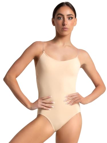 Capezio Damen Camisole Leotard w/BraTek, Nude, S Capezio Damen Camisole Leotard w/BraTek, Nude, S von Capezio
