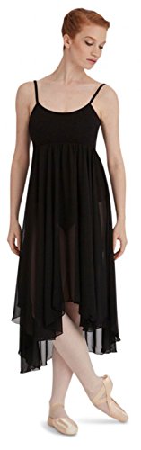 Capezio Camisole Empire Dress Tanzkostüm, Elegante Tanzkostüme mit Gymnastikanzug & fließendem Georgette-Rock, ärmelloses Lyrical Kleid für Frauen, ideal für Lyrical & Balletttanz von Capezio