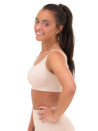 Capezio Damen Seamless Rib Bra Top Active XX-Small Nude von Capezio