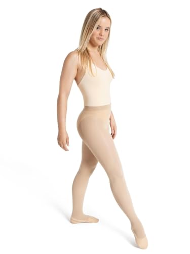 Capezio Damen Ultraweiche Übergangs-Tight mit selbstgestricktem Bund Strumpfhose, Nude, L-XL von Capezio