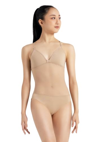 Capezio Plunge Neck Mesh Midriff Leotard, Nude, Large Capezio Plunge Neck Mesh Midriff Leotard, Nude, Large von Capezio