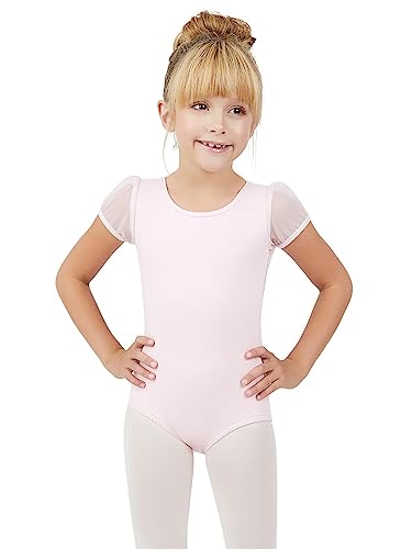 Capezio Puff Sleeve Keyhole Back Leotard - Girls, Pink, Large von Capezio