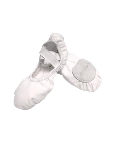 Capezio Stella Canvas Ballet Shoe, White, 6 W von Capezio