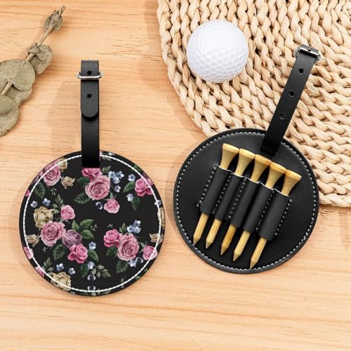 Black Blackgound Rose Golftees Organizer-Tasche – tragbare schwarze Golftasche für Damen und Herren, entworfen für Komfort auf dem Platz von CarXs