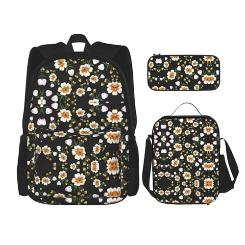 CarXs Bright Stars trendiger Rucksack, Lunchtasche und Federmäppchen – entworfen für den täglichen Komfort, Blumenblatt (2), Einheitsgröße von CarXs