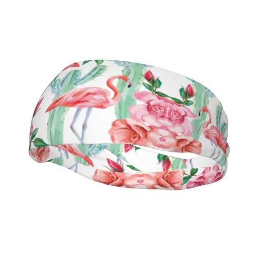 Schweißbänder mit Kaktus-Flamingo-Rosen-Blumen, Sport-Stirnband für Damen und Herren – zum Laufen, Radfahren, Fußball für Damen und Herren von CarXs