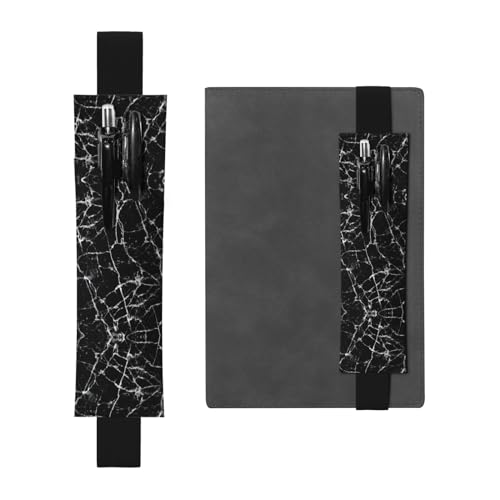 Vielseitiger verstellbarer Stifthalter aus Leder mit schwarzem Marmor, perfektes Gummiband für Tagebücher, Tasche von CarXs