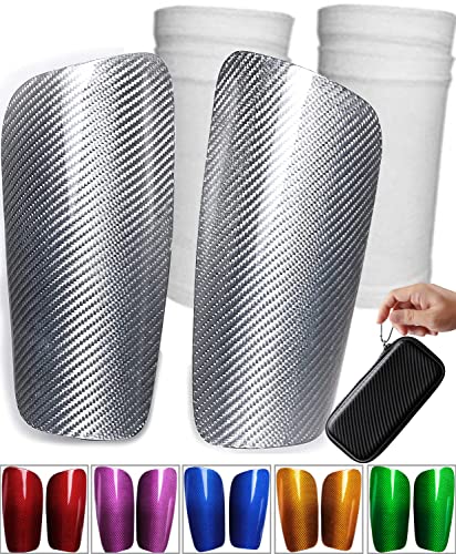 Carbon Fiber Schienbeinschoner Fußball, inklusiv tragbarer Tasche und Ärmeln, Robust, Ultraleicht, stoßfest, luftdurchlässig, effektiver Schutz für Erwachsene, Jugendliche und Kinder Carbon Fiber Schienbeinschoner Fußball, inklusiv tragbarer Tasche und Ärmeln, Robust, Ultraleicht, stoßfest, luftdurchlässig, effektiver Schutz für Erwachsene, Jugendliche und Kinder von CarbonMan