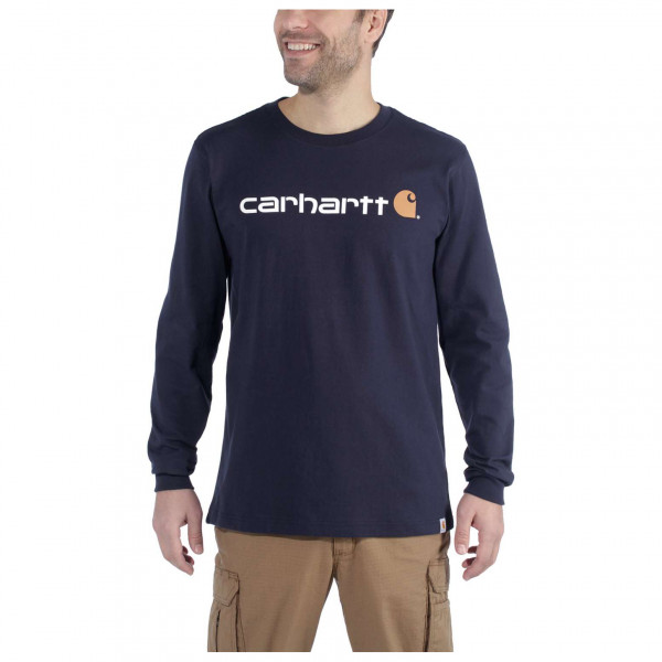 Carhartt - Core Logo L/S - Longsleeve Gr M blau von Carhartt
