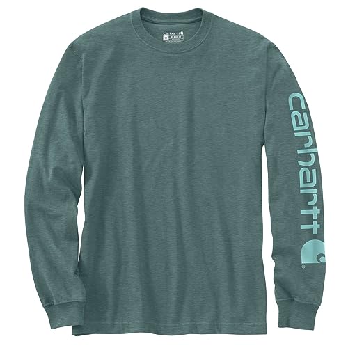 Carhartt Schweres Langarm-T-Shirt mit lockerer Passform und Logo-Grafik an den Ärmeln, Herren, Grün, XL Carhartt Schweres Langarm-T-Shirt mit lockerer Passform und Logo-Grafik an den Ärmeln, Herren, Grün, XL von Carhartt