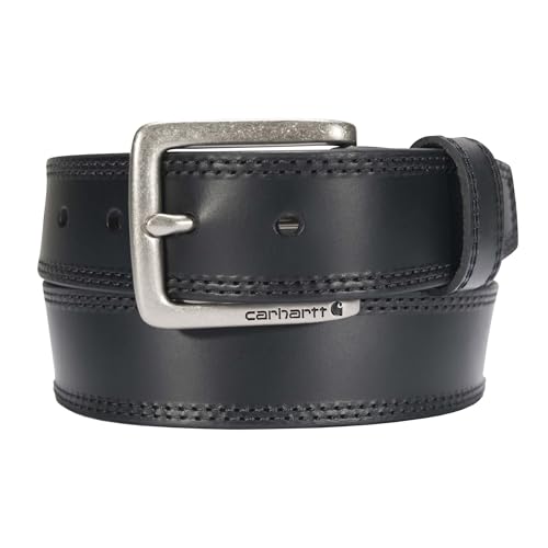Carhartt Herren Rugged Leather Engraved Buckle Belts, Black w/Brushed Roller Finish, 44 Carhartt Herren Rugged Leather Engraved Buckle Belts, Black w/Brushed Roller Finish, 44 von Carhartt