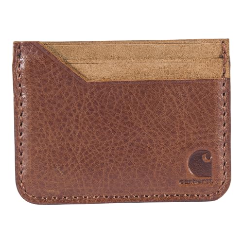 Carhartt Robuste Herren-Geldbörse aus Patina-Leder, erhältlich Farben, Braun, Einheitsgröße, Vordertasche, strapazierfähiges Segeltuch oder Leder, mit und ohne Geldklammer von Carhartt