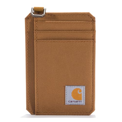 Carhartt Herren Vordertasche, strapazierfähige Canvas oder Leder Geldbörse mit & ohne Geldclip, Nylon Duck Brown, Einheitsgröße Carhartt Herren Vordertasche, strapazierfähige Canvas oder Leder Geldbörse mit & ohne Geldclip, Nylon Duck Brown, Einheitsgröße von Carhartt