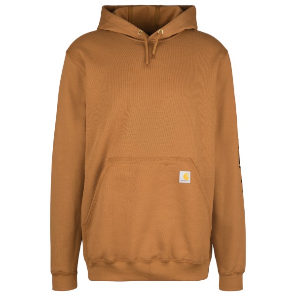 Carhartt - Sleeve Logo Hooded Sweatshirt - Hoodie Gr S braun/orange von Carhartt