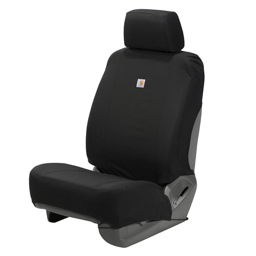 Carhartt Universal Nylon Duck Canvas Fitted Bucket Seat Cover, Durable Seat Protection with Rain Defender, Single, Black Carhartt Universal Nylon Duck Canvas Fitted Bucket Seat Cover, Durable Seat Protection with Rain Defender, Single, Black von Carhartt