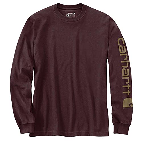 Carhartt Relaxed Fit Schweres Langarm-T-Shirt mit Grafik und Logo-Ärmeln für Herren, Rot, M Carhartt Relaxed Fit Schweres Langarm-T-Shirt mit Grafik und Logo-Ärmeln für Herren, Rot, M von Carhartt
