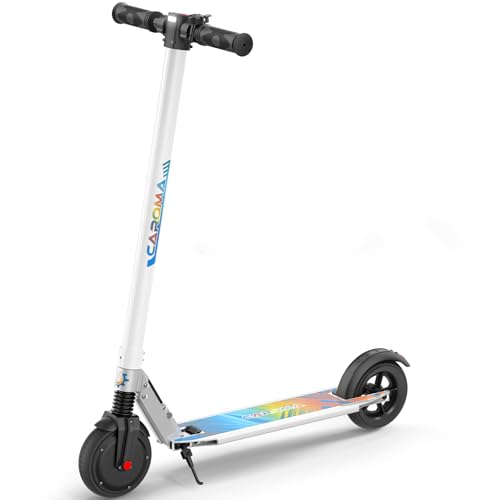 Caroma E Scooter Kinder von 6-14 Jahren, 250W Motor, Reichweite 25 km, Faltbarer E Roller Kinder, 3-Gang-Modus, LED Display, Brems & Stoßdämpfer, Solide große Reifen, Max. Belastung 120 kg (W_PAT1) von Caroma