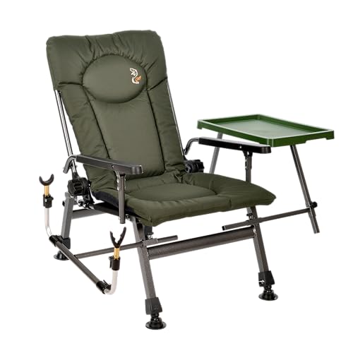 Carp Angelstuhl Campingstuhl F5R ST/P Stuhl Deluxe Karpfen Angler Campingstuhl mit extra Höhe und Tisch Angelrutenhalter, Polyester Carp Angelstuhl Campingstuhl F5R ST/P Stuhl Deluxe Karpfen Angler Campingstuhl mit extra Höhe und Tisch Angelrutenhalter, Polyester von Carp