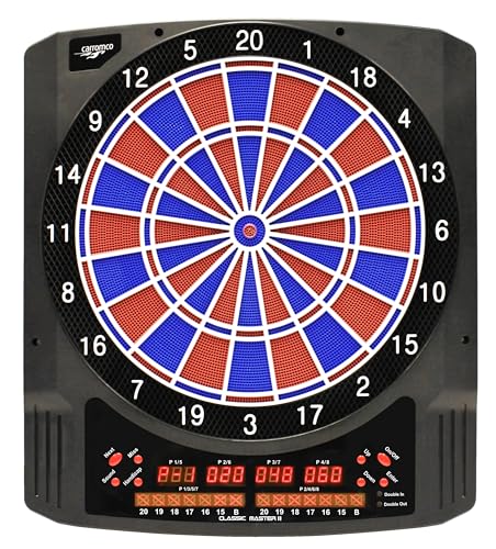 Carromco Dartscheibe elektronisch, 2-Loch, CLASSIC MASTER II, rot-blau für 1-8 Spieler mit Pfeilen und Netzteil, mit 36 Spielen/585 Variationen (inkl. Cricket) Carromco Dartscheibe elektronisch, 2-Loch, CLASSIC MASTER II, rot-blau für 1-8 Spieler mit Pfeilen und Netzteil, mit 36 Spielen/585 Variationen (inkl. Cricket) von Carromco