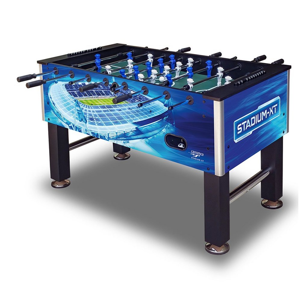 Carromco Kickertisch Tischkicker Stadium-XT (blau), Fußballtisch in Turniergröße von Carromco